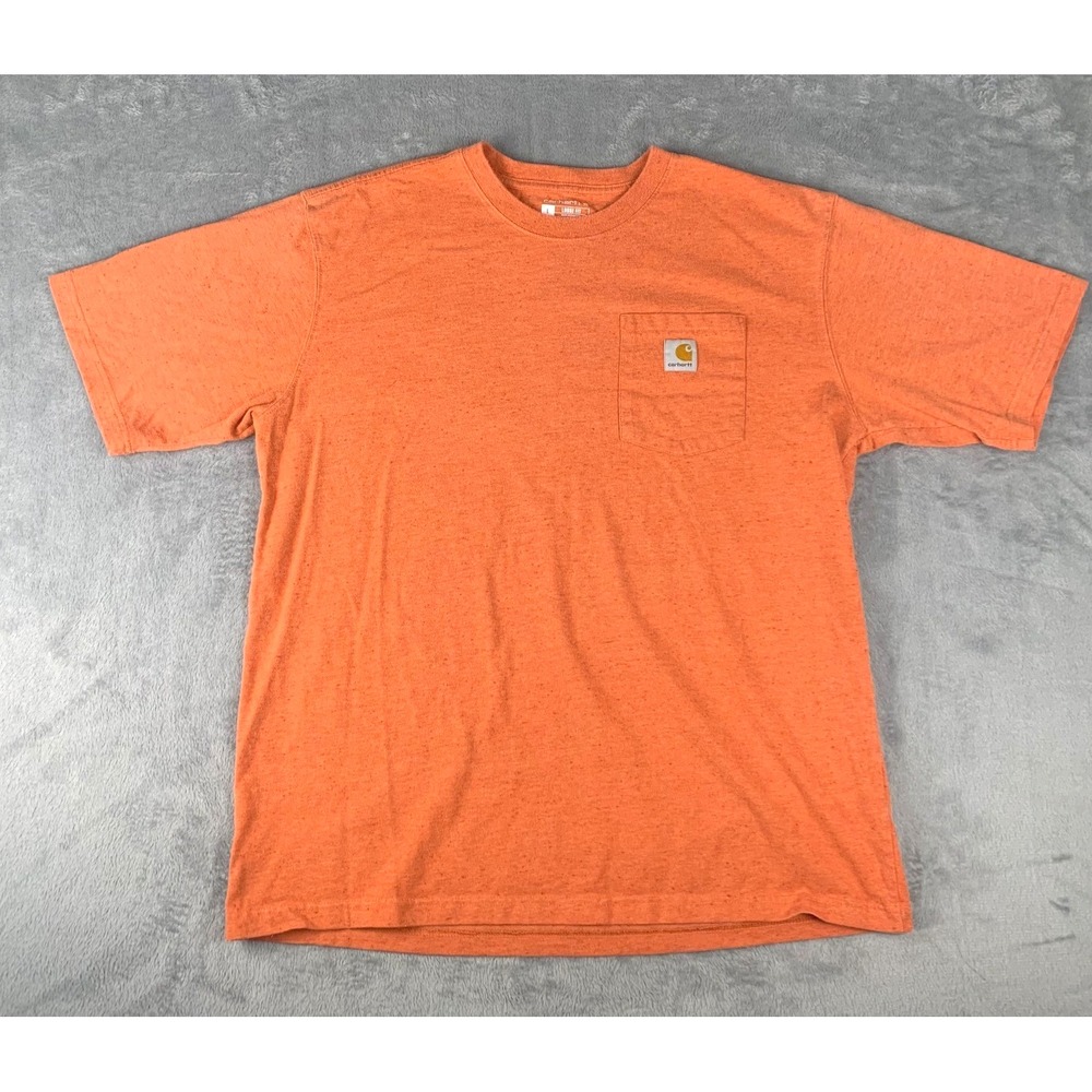 Carhartt Pocket T-Shirt Mens Large Orange Loose Fit Heavyweight K87-M